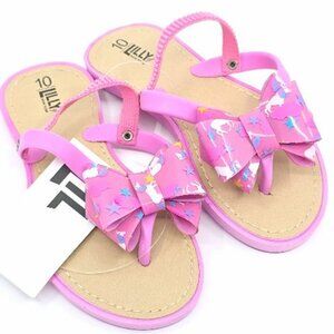 Pink Sandals with Unicorn and Stars Bow